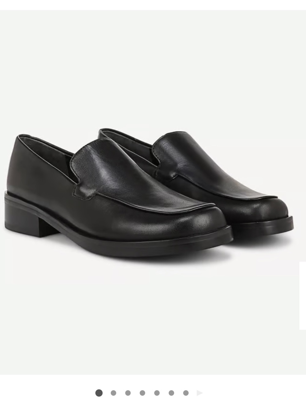 Franco Sarto Black Leather Slip-On Loafers